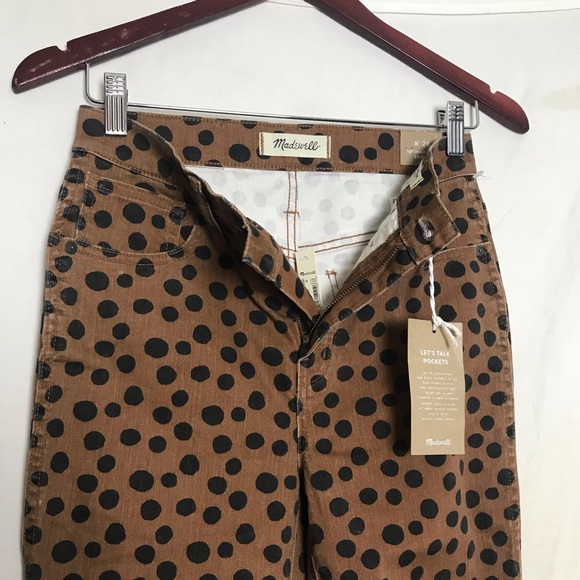 NWT Madewell Brown Leopard Dot 10” High-Rise Lyocel Skinny Pants Womens Sz 27 - Picture 8 of 16